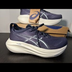 Asics Gel-Nimbus 27 Running Shoes Sneakers Indigo Fog/Cool Grey Womans 9